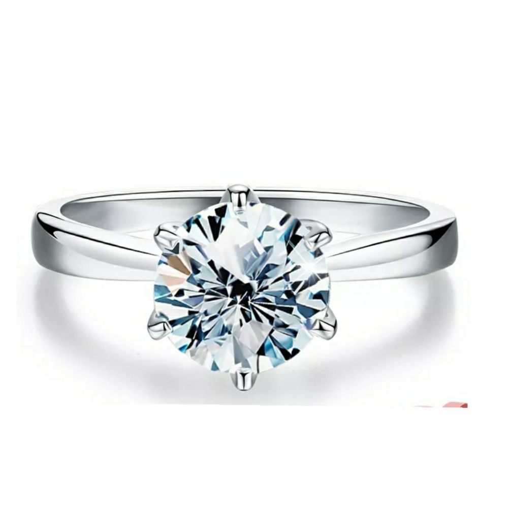 Certified 1ct t.w. Moissanite Diamond Solitaire Engagement